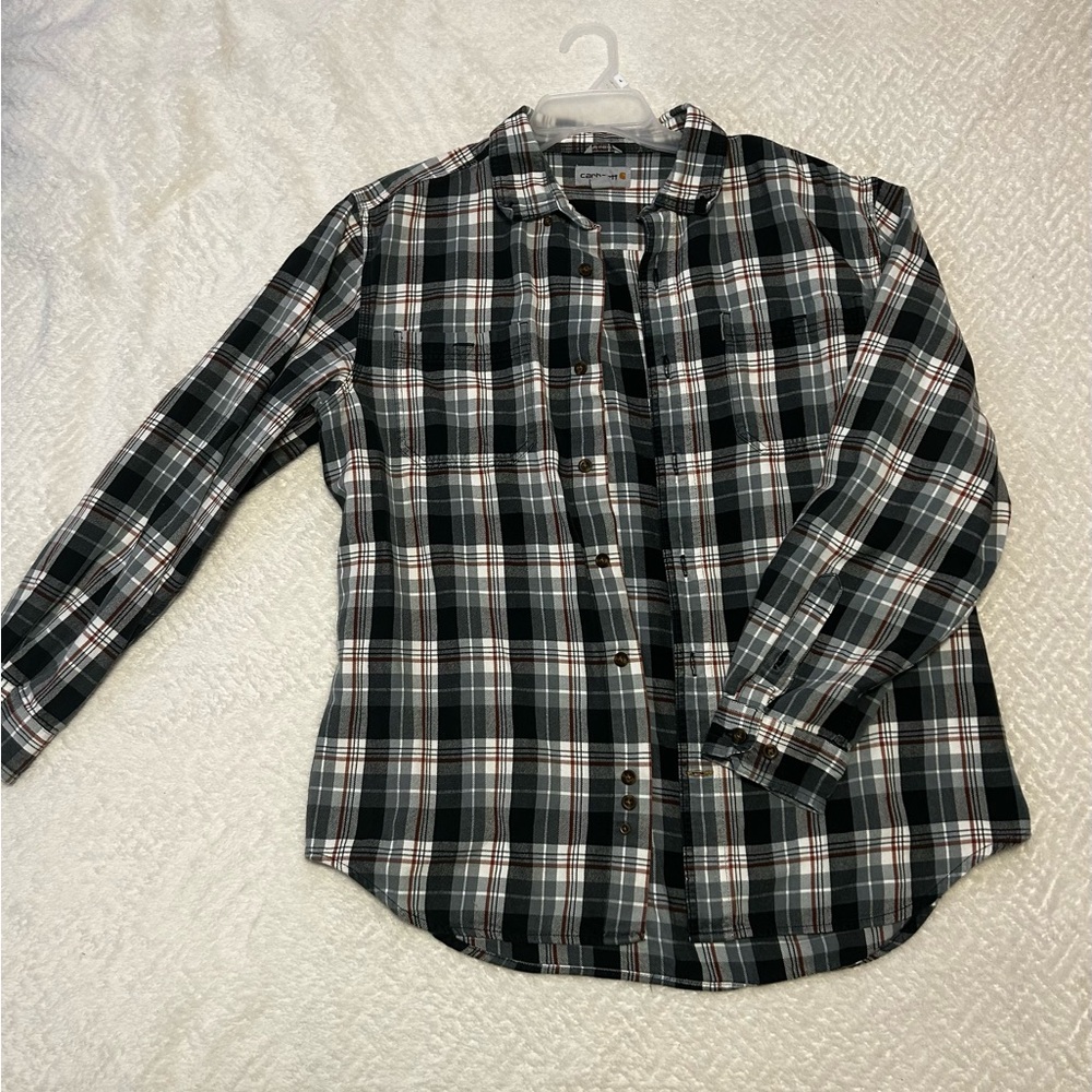 EUC Carhartt flannel shirt, size Large